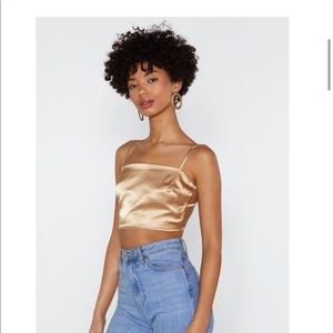 Nasty Gal Satin Crop Top